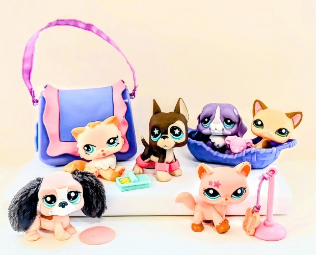 LPS Little Littlest Pet Shop cica, kutya figura csomag