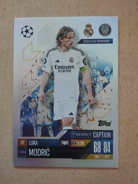 L. Modric (Real Madrid) Match Attax Bajnokok Ligja 2024/25 krtya