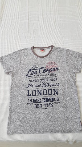 L-es férfi Lee Cooper szürke puha pamut póló 