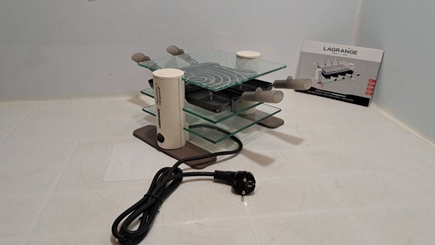 Lagrange asztali veglapos grill/ raclette st , 600 W, 4 szemlyes