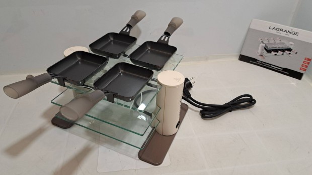 Lagrange asztali veglapos grill/ raclette st , 600 W, 4 szemlyes,