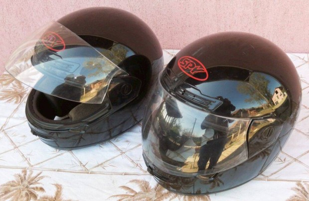Lakk fekete Spy Xtrem zárt szkafander bukósisak párban, L58-59 XL60-62