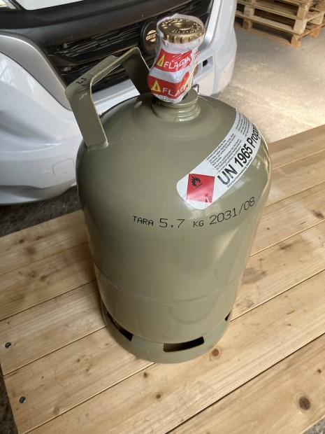 Lakóautó, lakókocsi, kemping gázpalack (Új, német, 5kg-os, feltöltve)