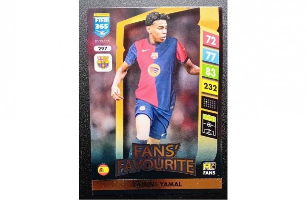 Lamine Yamal Barcelona Fans Favourite focis krtya Panini FIFA 2025