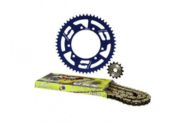 Lánckészlet alumínium kék 14x53 - 420 Doppler Derbi Senda X-treme