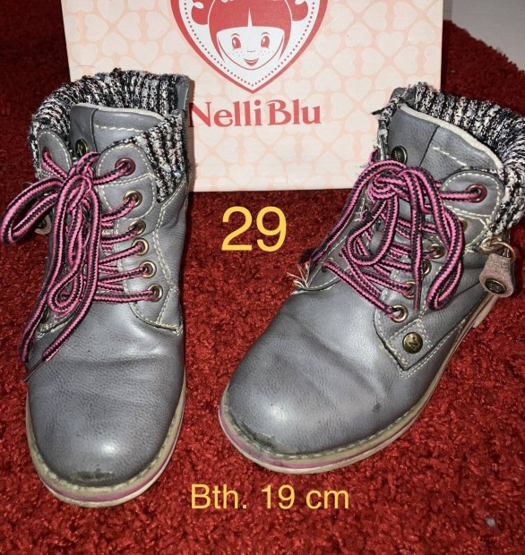 Lny bakancs 29 (Nelli blu) BTh: 19 cm; tmeneti/szi/tavaszi cip