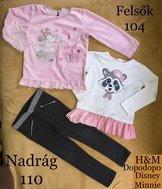 Lny ruhacsomag 104/110: Fels, Tunika, Leggings; 104-110 ruha szett