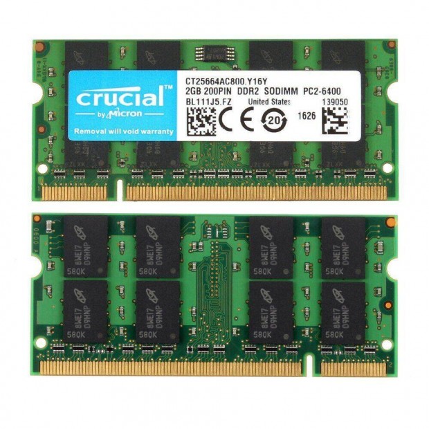 Laptop RAM PC2 800Mhz 4GB (2x 2GB)- j