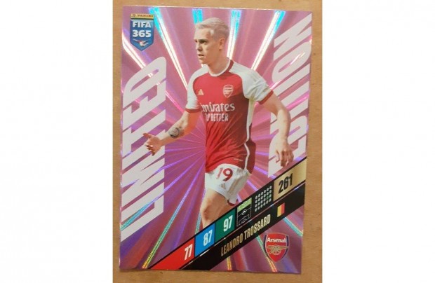 Leandro Trossard Arsenal Limited Edition focis krtya Panini FIFA 2024