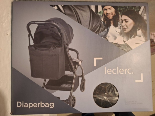 Leclerc pelenkázó táska fekete. Új, bontatlan!