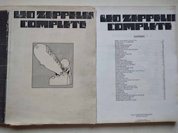 Led Zeppelin I-V album zongora/akkord kottja ingyen elvihet