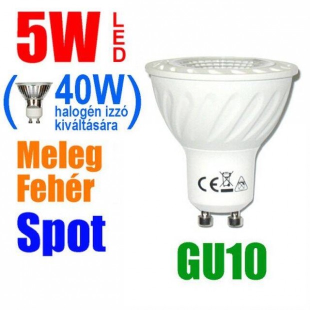 Ledes Izz LED g Lmpa GU10 Melegfehr 5W SMD ()