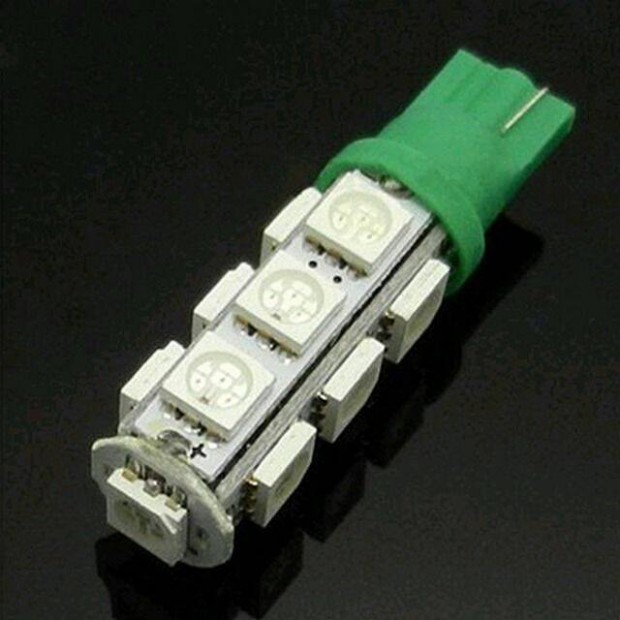 Ledes T10 Autó Izzó 13 SMD LED ( 5050 ) 12V Zöld ()