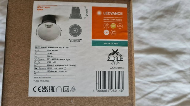 Ledvance LED mlysugrz, 9,3 cm, fehr (melegfehr) j Bontatlan