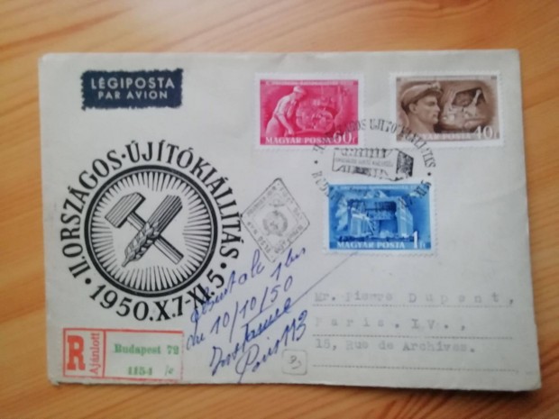 Lgiposta FDC jtk futott rgi 1950-es