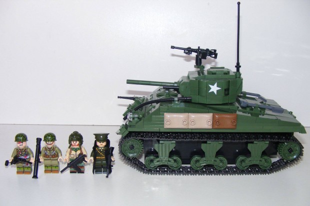 Lego 2. Vilghbors Amerikai M4 Sherman Tank 760db 20x13x11cm j