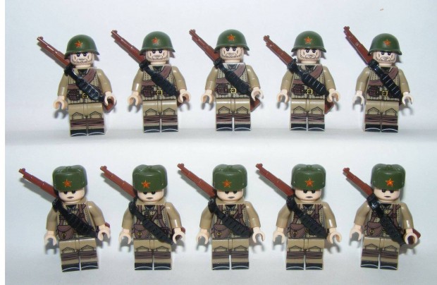 Lego 2. Vilghbors RUS Orosz katonk 5+5 db figura katona + fegyver