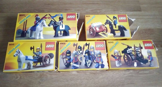 Lego 6010, 6011, 6012, 6021, 6102 Classic Castle szettek+doboz+lers