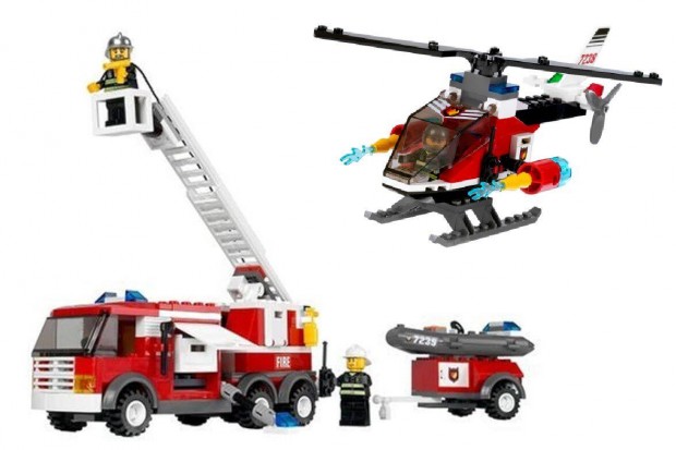 Lego 7238 s Lego 7239 - Fire kszletek: Tzolt aut s helikopter