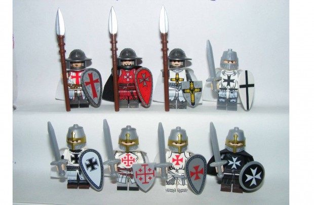 Lego Castle Keresztes Kereszteslovag Teuton lovag katonák 8db Új