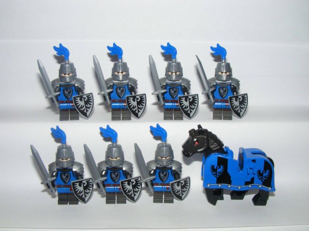 Lego Castle Lovag figurk Black Falcon katonk sereg 7db katona + l