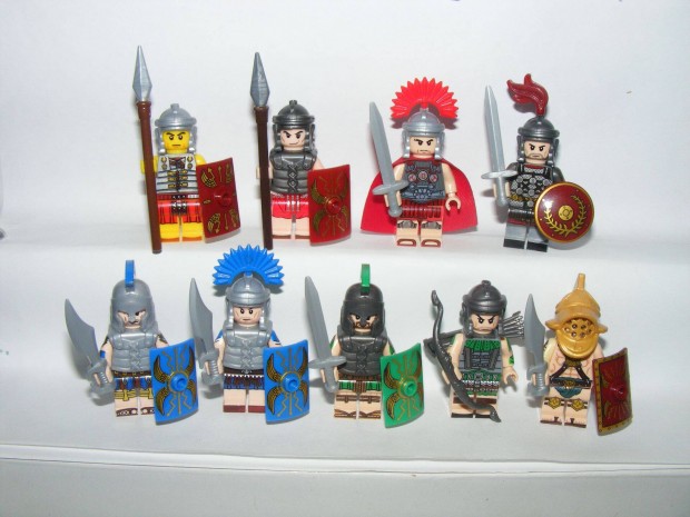 Lego Castle Római Katonák figurák Gladiátor Centurio 9db katona +fegyó