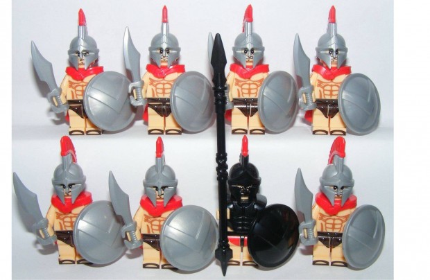 Lego Castle Spártai katonák figurák Leonidas + Brickarms figura 8db