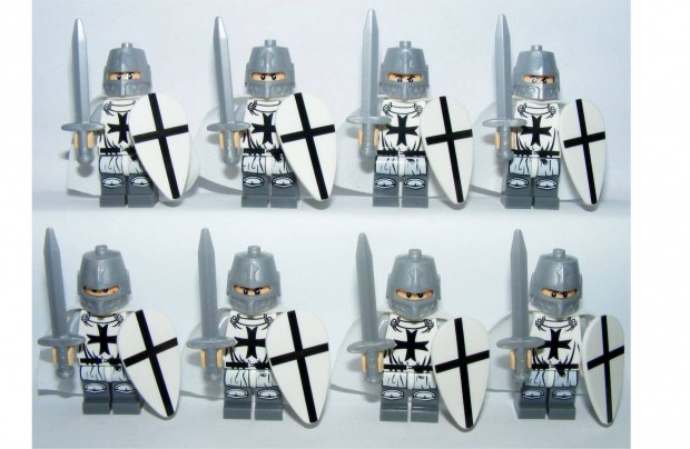 Lego Castle figurk Keresztes Lovag katonk fegyver katona 8db