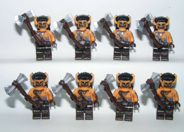 Lego Castle figurk Warcraft Ork katonk Ork Horda Troll 8db + fegyver