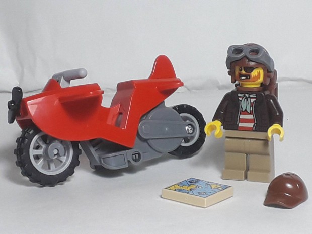Lego City Stuntz 60342 Chuck D. Goldberg Stuntdriver minifigura+ motor