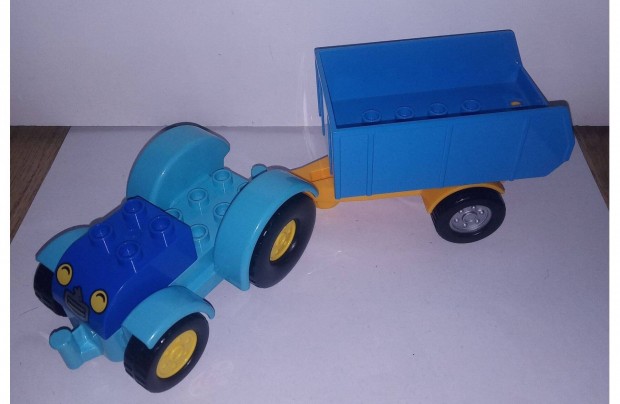 Lego Duplo traktor + pótkocsi (kék)