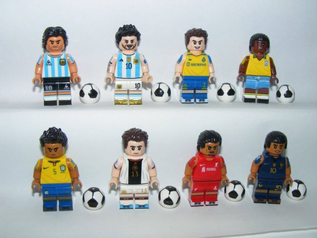 Lego Focista figurk Futball foci Messi Maradona Ronaldo Pel Mbapp 8