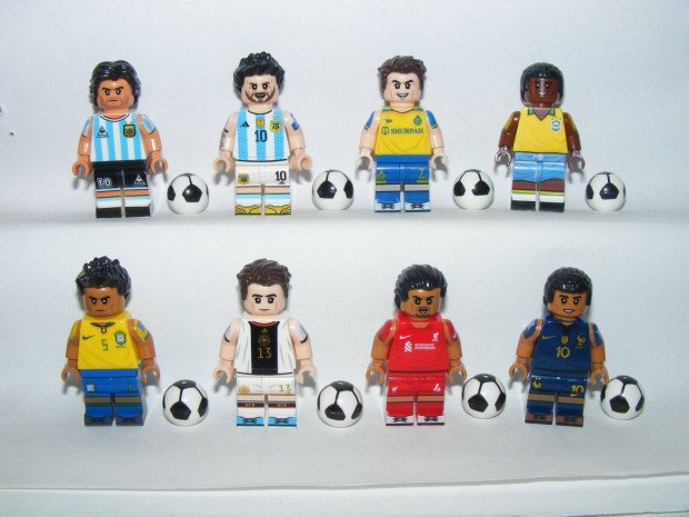 Lego Focista figurák Futball foci Messi Maradona Ronaldo Pelé Mbappé 8