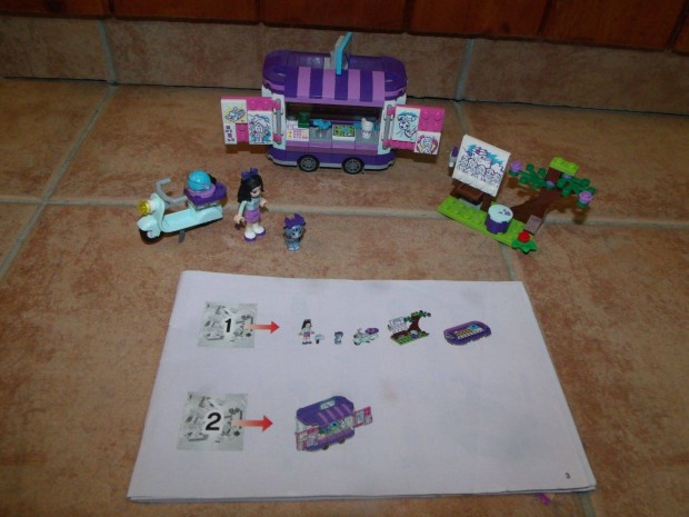 Lego Friends 41332 Emma mozgó művészeti galériája komplett + leírá