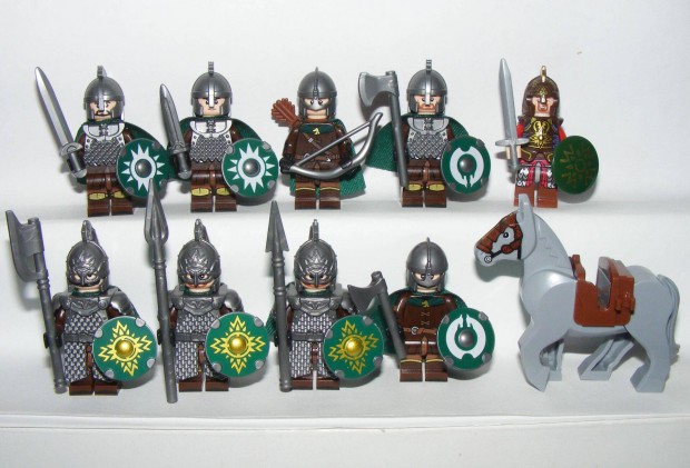 Lego Gyűrűk Ura Hobbit 10 Rohani katona ló katonák + Theoden király
