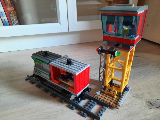 Lego Konténeres vagon, irányító toronnyal, vasút, vonat, 60198