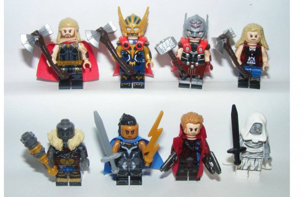 Lego Marvel Szuperhs figurk Thor Korg Gorr Valkr Groot 8db figura 