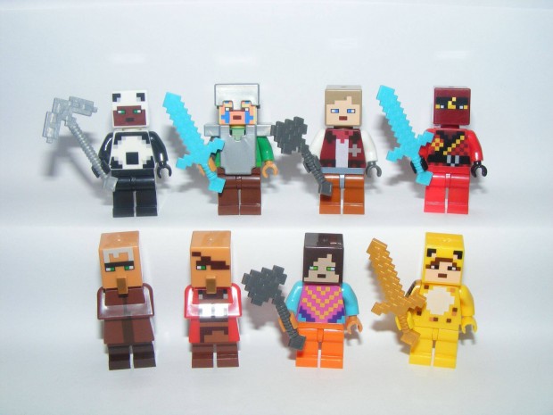 Lego Minecraft figurk Kai falusi Panda Ocelot Alpaca farmer figura