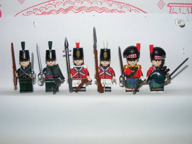 Lego Napóleon háborúk Angol Brit katonák muskétás ezred katona 6db