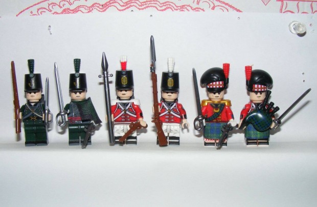 Lego Napleon hbork Angol Brit katonk muskts ezred katona 6db