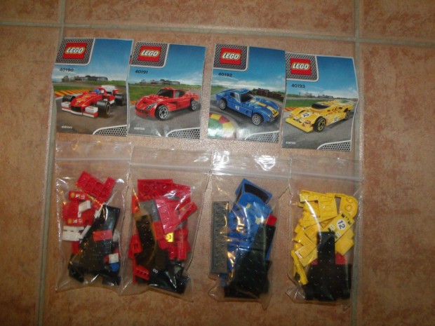 Lego Racers 40190 40191 40192 40193 4db Ferrari htrahzs versenyaut