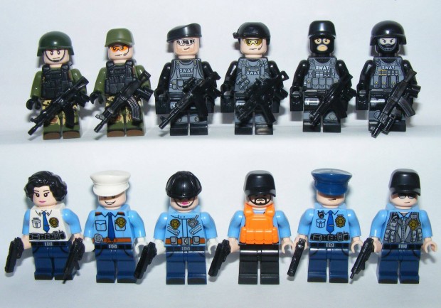 Lego Swat Rendr Kommands katona figurk rendrk katonk 12db j