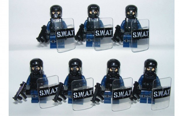 Lego Swat kommands rendr katonk Brickarms MP5 gppisztoly +pajzs j