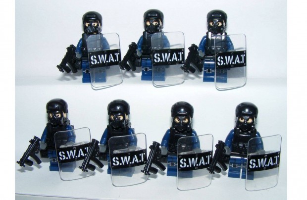 Lego Swat kommands rendr katonk Brickarms MP5 gppisztoly pajzs j