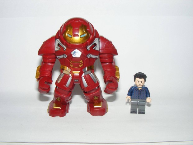 Lego Szuperhs figurk Vasember Nagy Hulkbuster Mech + kis Tony figura
