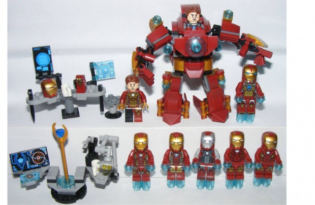 Lego Vasember figura Ironman figurk + Lab Heartbraker 8db + Mech j