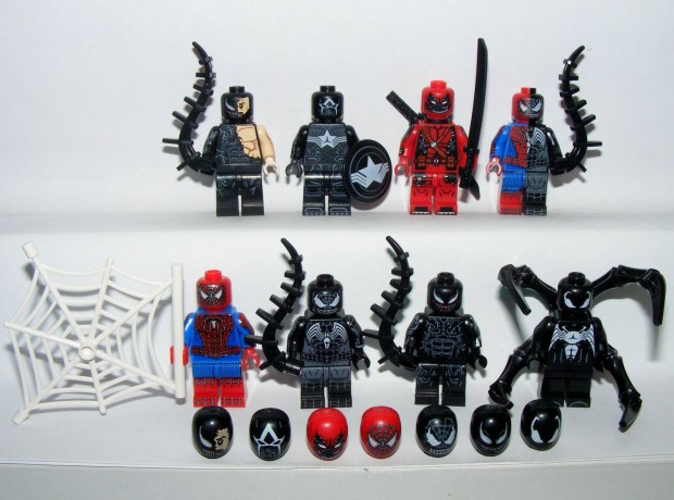 Lego Venom figurk Hybrid Riot Symbiote Pkember 8 figura + 8fej j