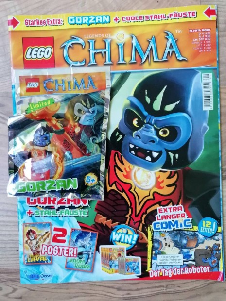 Lego magazin Chima 2015 Gorzan minifigurval+2 poszter