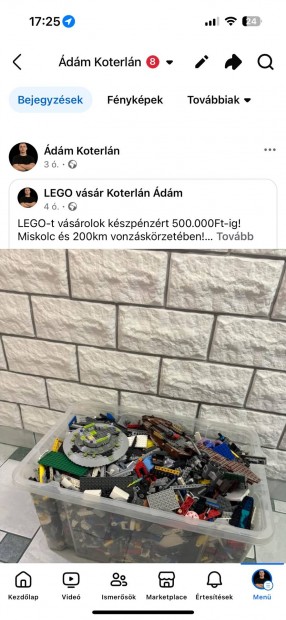 Lego-t vennk 500.000 Ft-ig