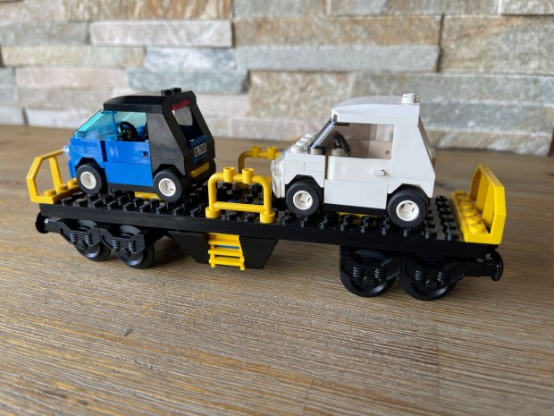 Lego vonat vasut autoszallito vagon Lego vasuti vagon